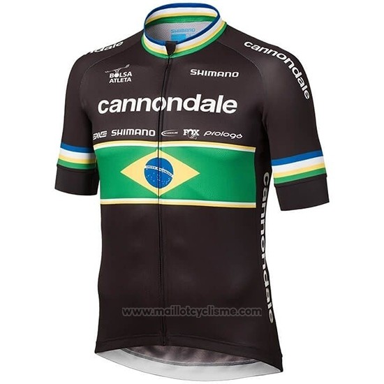 2019 Maillot Cyclisme Cannondale Shimano Champion Brazil Manches Courtes et Cuissard